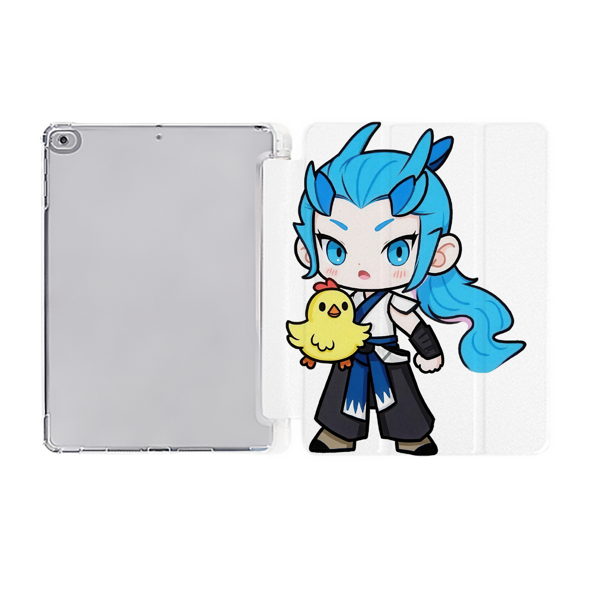 （画像用） Ne Zha 2 ナタ 魔童の大暴れ IPad ケース ペン収納付き 三つ折りスタンド PUレザー×シリコン 対応機種9.5/10.5/10.9インチ